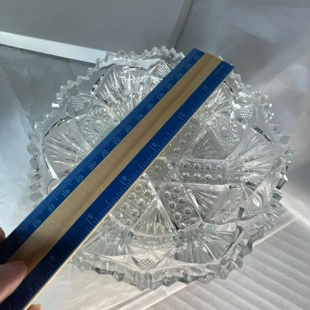 VTG Imperial Glass Nucut pressed glass serving dish.! Hobster & Sawtooth edge pa